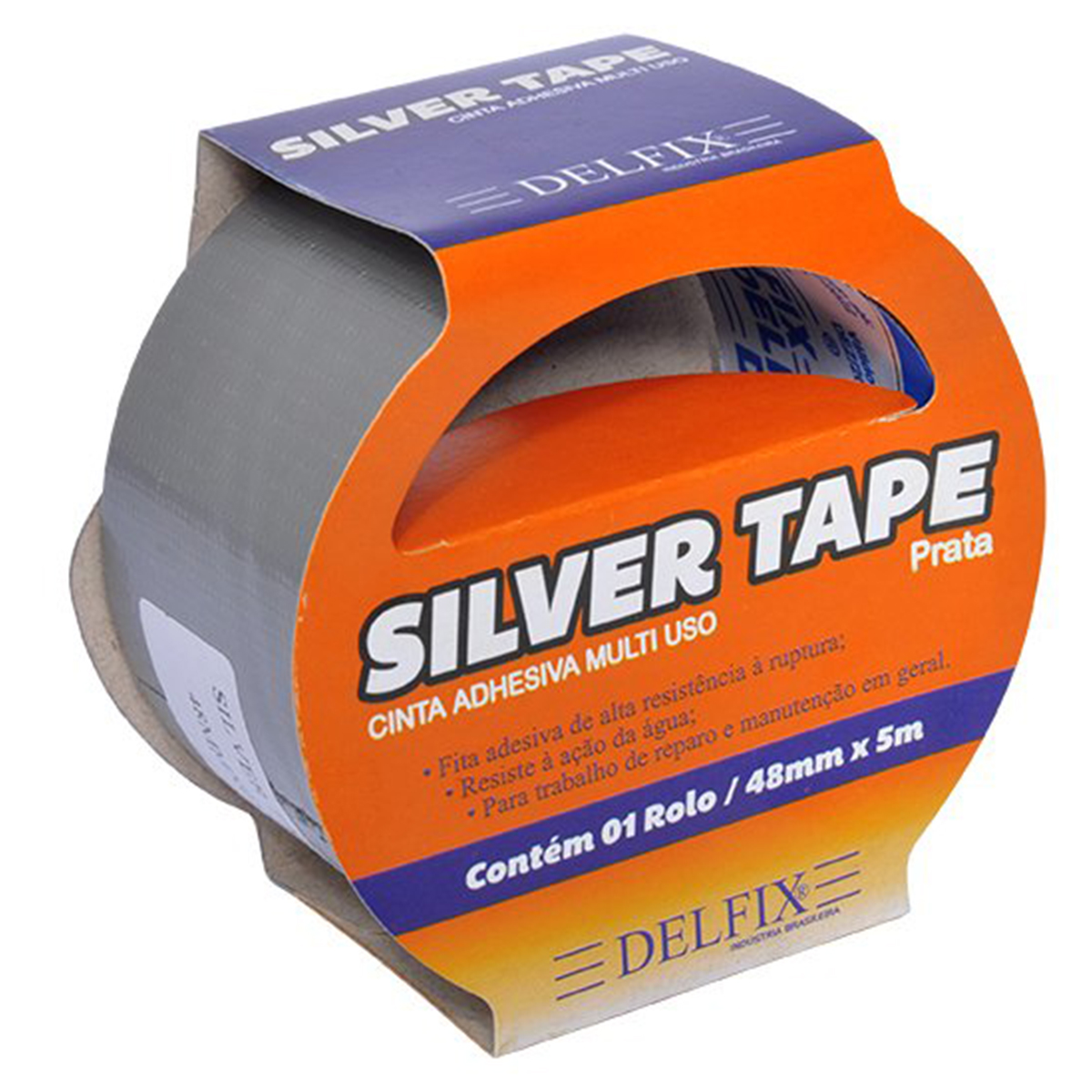 Silver Tape 48mm X 5m Delfix – Prata