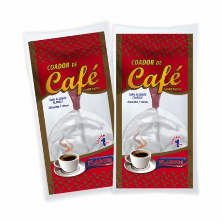 Coador De Café Pano Com Cabo De Plástico Flabom