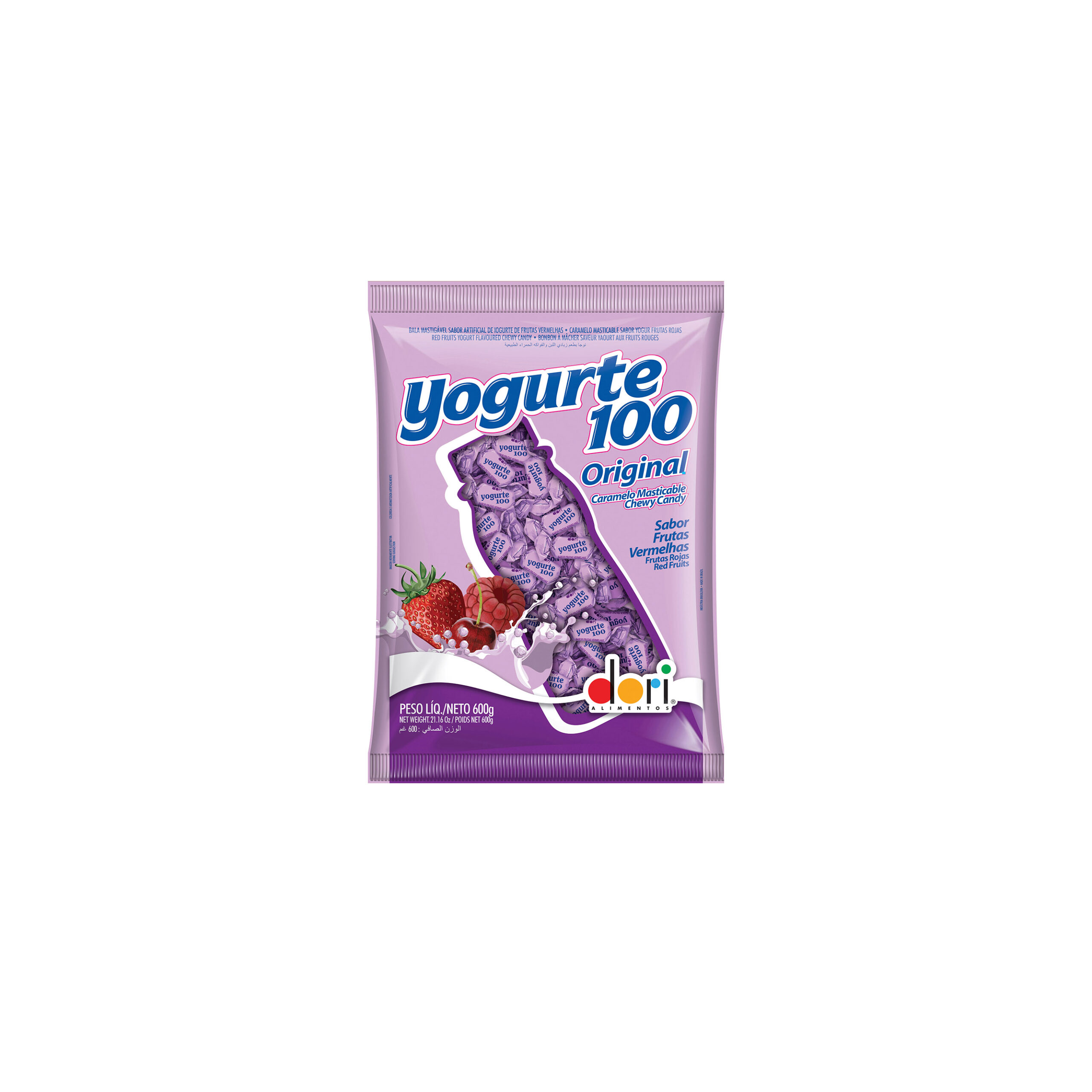 Bala Yogurte 100 Frutas Vermelhas Dori Alimentos 600g